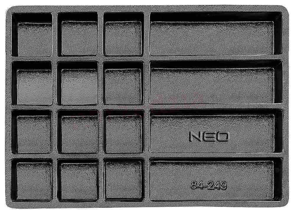 Szafka narzędziowa NEO 84-221+G (148 elementów) 6 szuflad zamknięcie zamek centralny prowadnice kulkowe wymiary