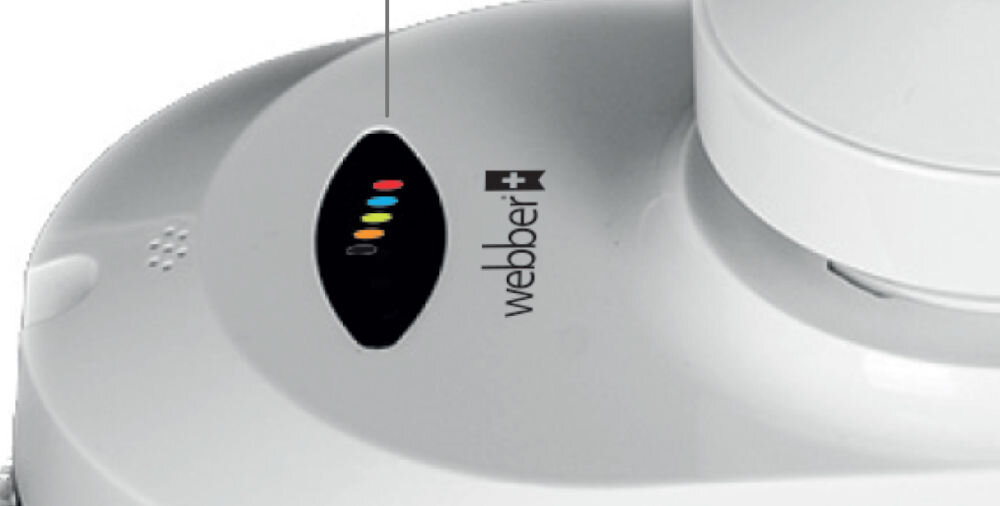 Robot do mycia okien WEBBER WM169 panel wyświetlacz sygnalizacja działania urzadzenia monitorowanie pracy myjki różne kolory rozpoznanie statusu urzadzenia