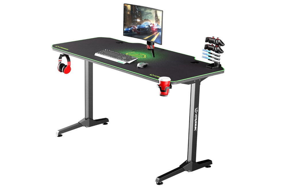 Biurko ULTRADESK Frag XXL dwa uchwyt na słuchawki uchwyt na napój