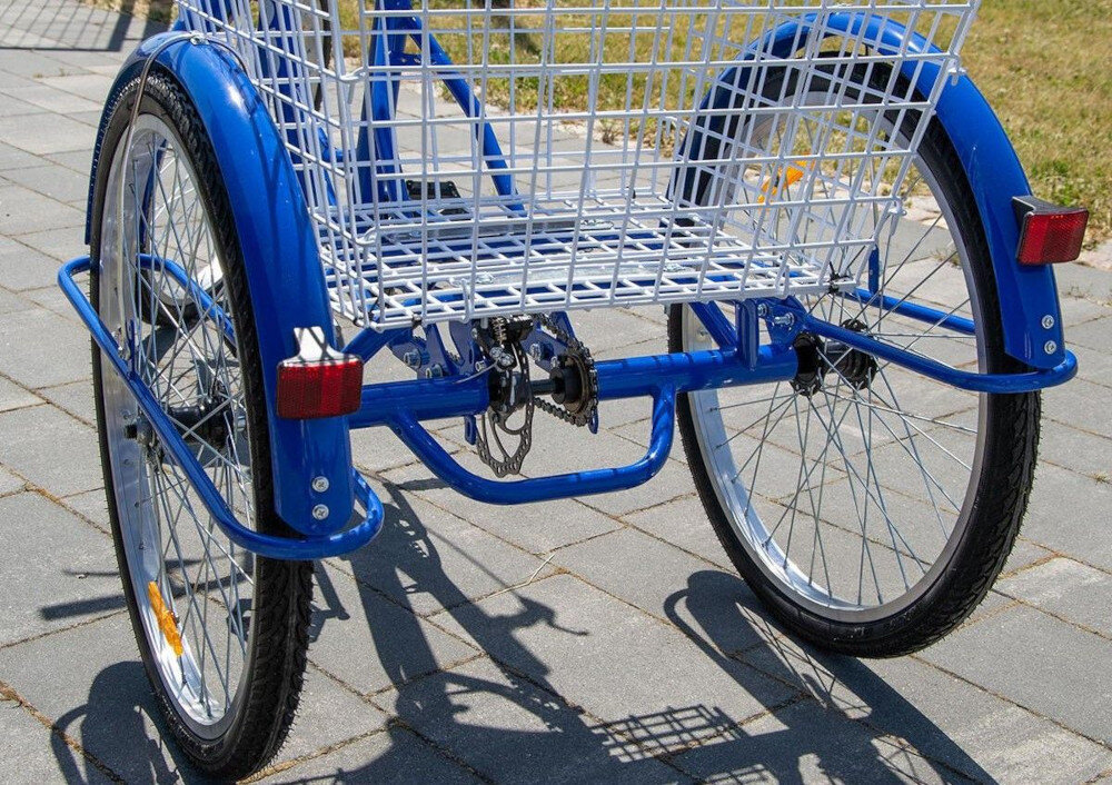 Rower trójkołowy ENERO 1036922 6B 24 cale damski Niebieski koszyk pojemny z tylu roweru
