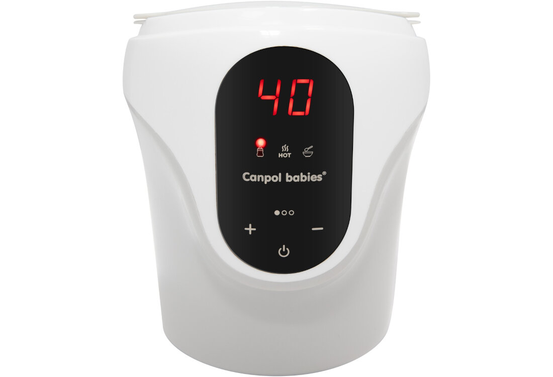 Podgrzewacz do butelek CANPOL BABIES 77/053 komfort wygoda pokarm przygotowywanie intuicyjny panel dotykowy funkcja utrzymywanie temperatury