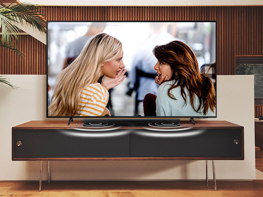 The sound from the soundbar's center speaker is emphasized when toggle button is on. HW-B550/EN