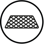 Okrągła ikonka przedstawiająca tacę Air Fry