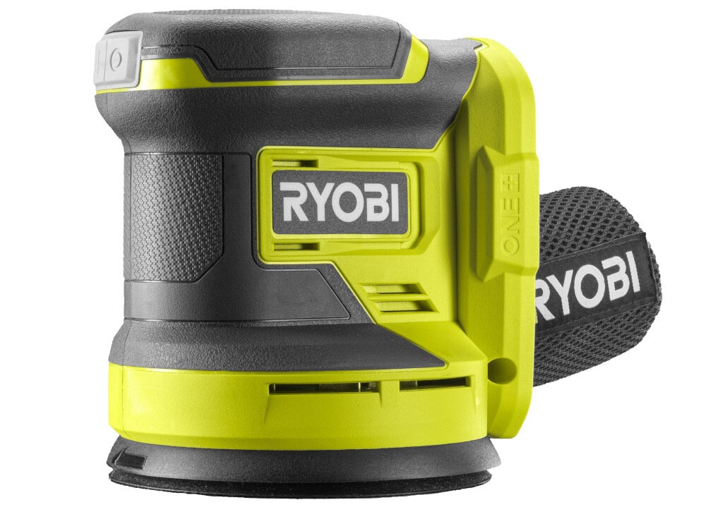 Szlifierka mimośrodowa RYOBI RROS18-0 rzep do mocowania tarczy szlifierskiej tarcza szlifierska średnica 125 mm do prac przy małym i średnim obciążeniu