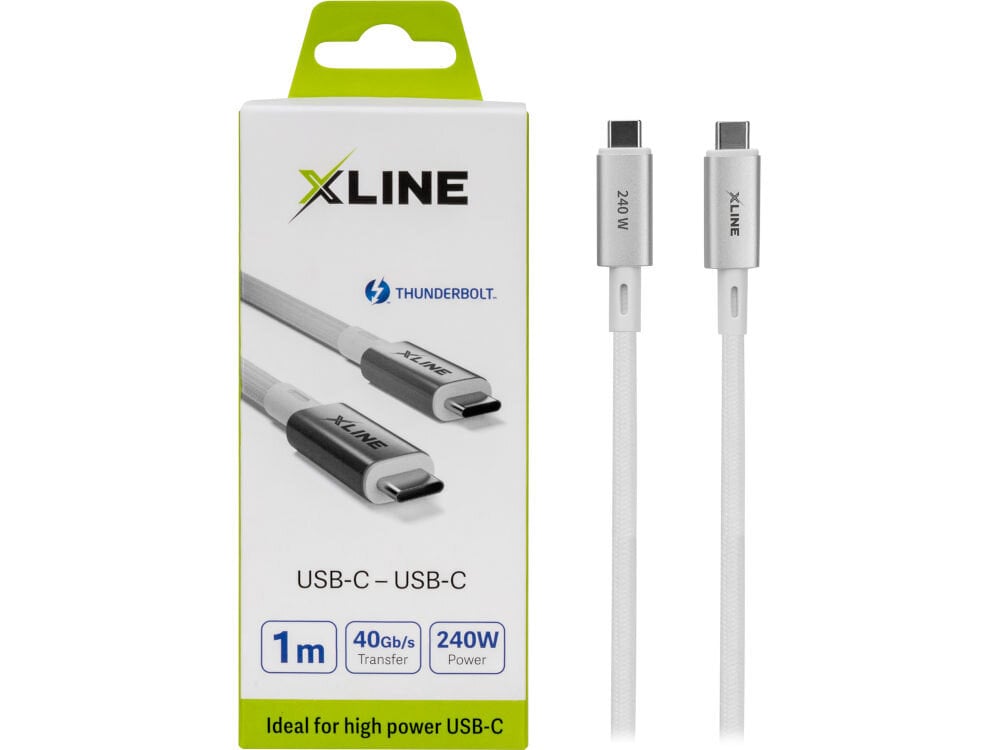 Kabel USB Typ-C - USB Typ-C XLINE 240W 8K 1 m elementy zestaw