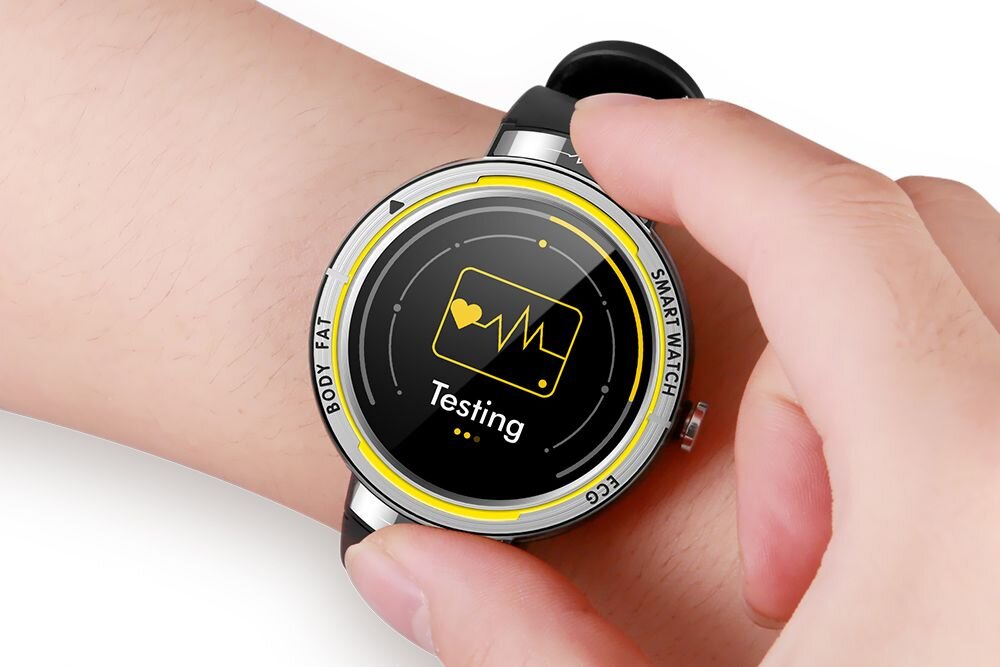 Smartwatch KUMI KU5  ekran bateria czujniki zdrowie sport pasek ładowanie pojemność rozdzielczość łączność sterowanie krew puls rozmowy smartfon aplikacja 