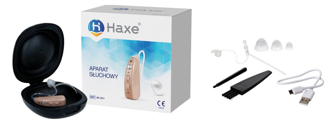 Aparat do poprawy sluchu HAXE JH351 zestaw akcesoria komplet wyposazenie