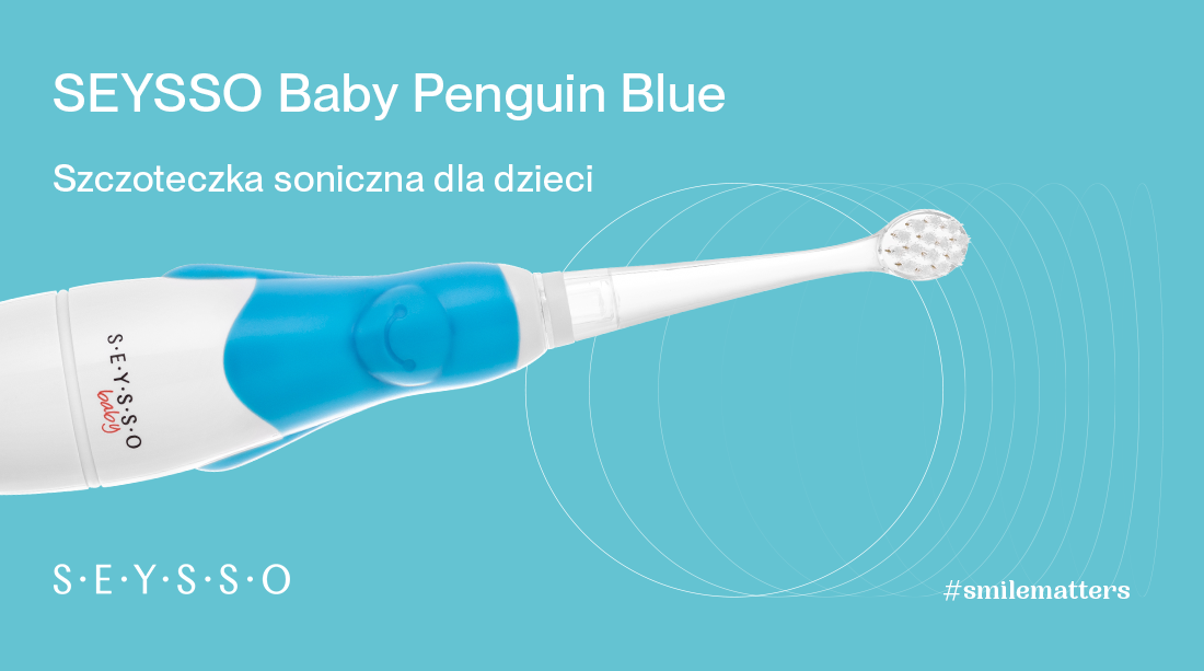 Szczoteczka SEYSSO Baby Penguin Ice Blue banner