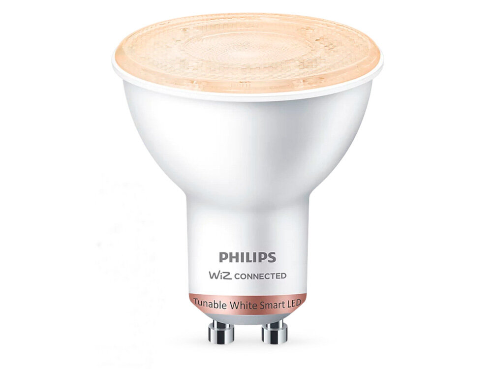 Inteligentna żarówka LED PHILIPS WFB 927-65 TW 1PF 6 4.7W GU10 Wi-Fi do oświetlania dużych przestrzeni białe światło prosta obsługa i montaż sterowanie poprzez Wi-Fi