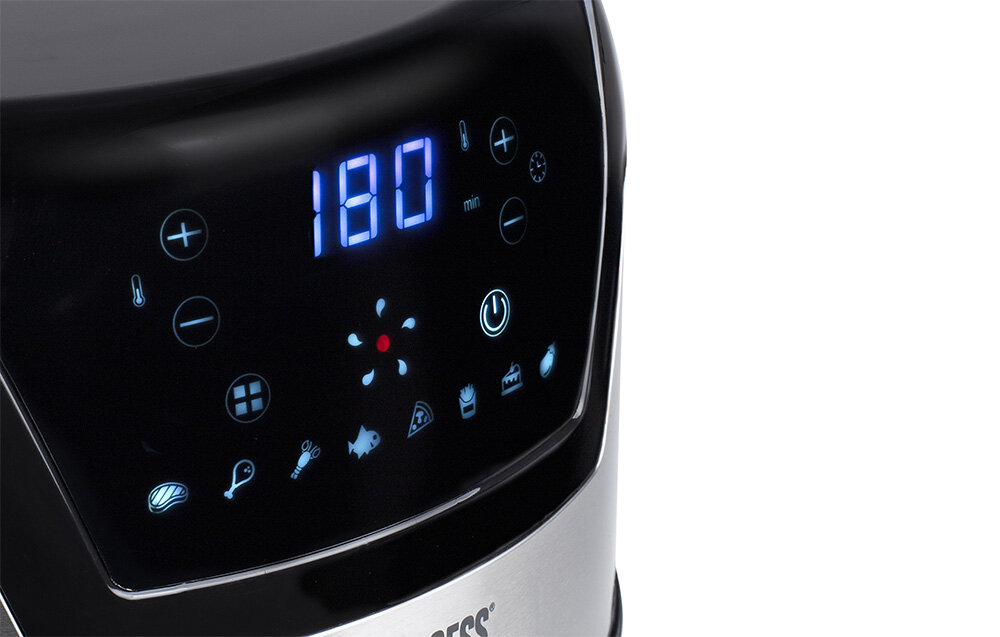 Frytkownica beztłuszczowa Princess XXL wygodne użytkowanie cyfrowy zegar minutnik wyświetlacz LCD lampka kontrola