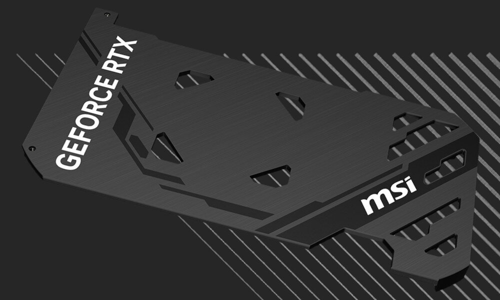 Karta graficzna MSI GeForce RTX 4060 Ventus 2X Black OC 8GB DLSS 3 bezpieczniki wzmocnienie wytrzymałość backplate