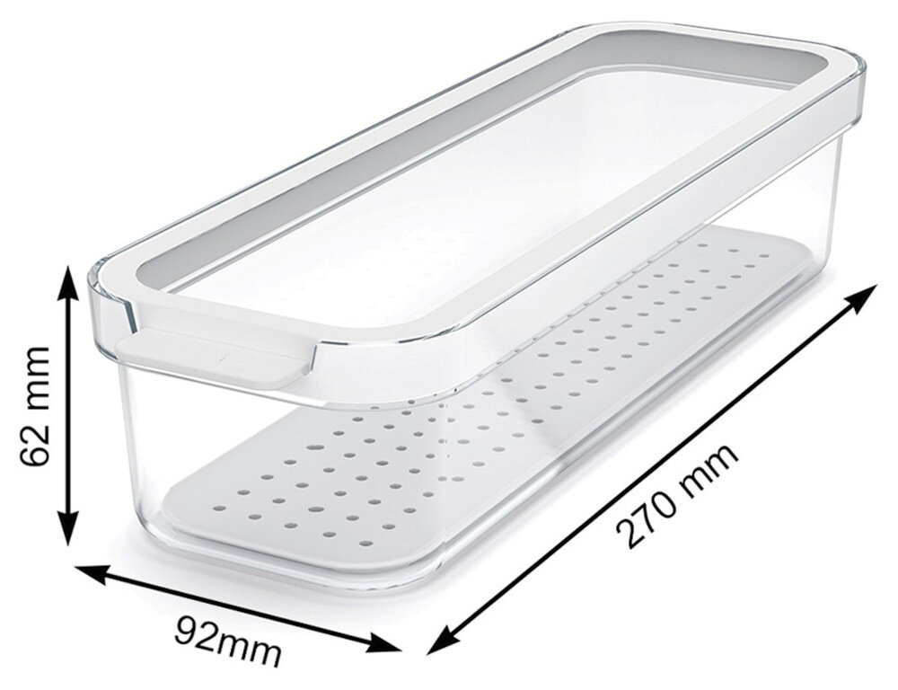 Rotho CAUMA Organizer for the fridge 1.15 L transparent/white