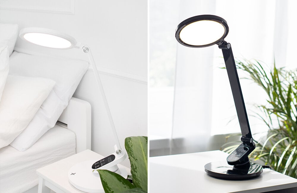 Lampa biurkowa LED MAXCOM ML 5100 Artis Szary klasyczna stylistyka uniwersalna paleta kolorow pelna regulacja lampy