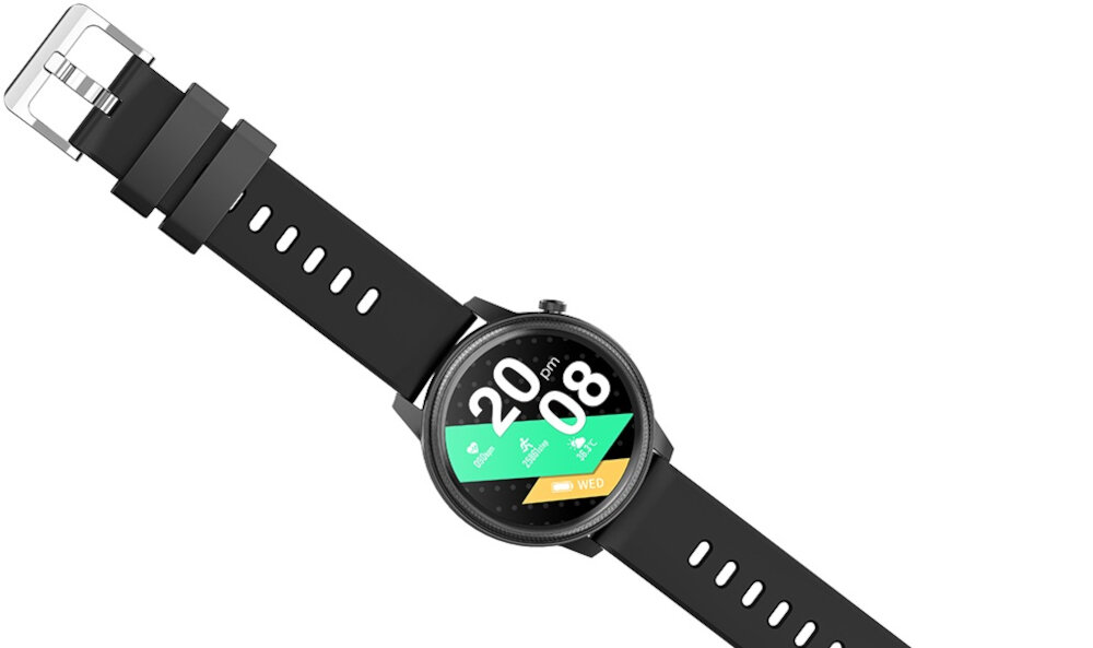 Smartwatch KUMI KU3 Czarny wyswietlacz kolorowy dotykowy rozmiar 1,28-cala wbudowana pamiec 64 MB