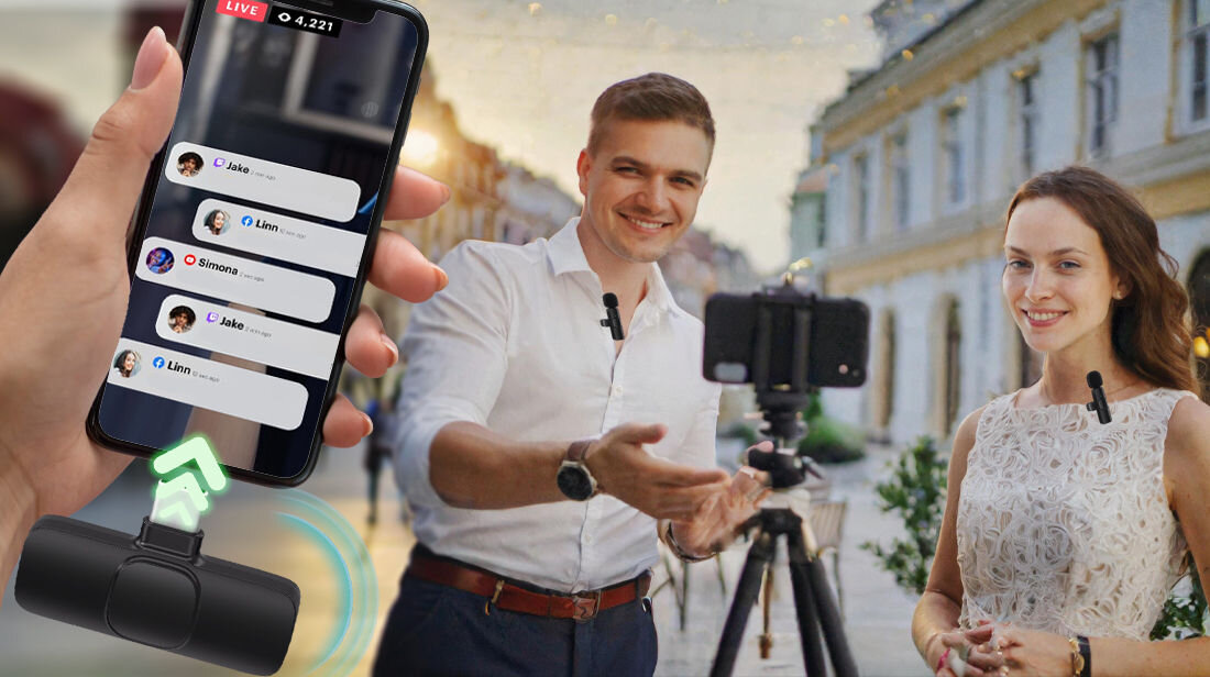 Mikrofon do smartfona MUSICMATE EchoPrism MM-100 do 3 godzin pracy na jednym ładowaniu intuicyjna obsługa