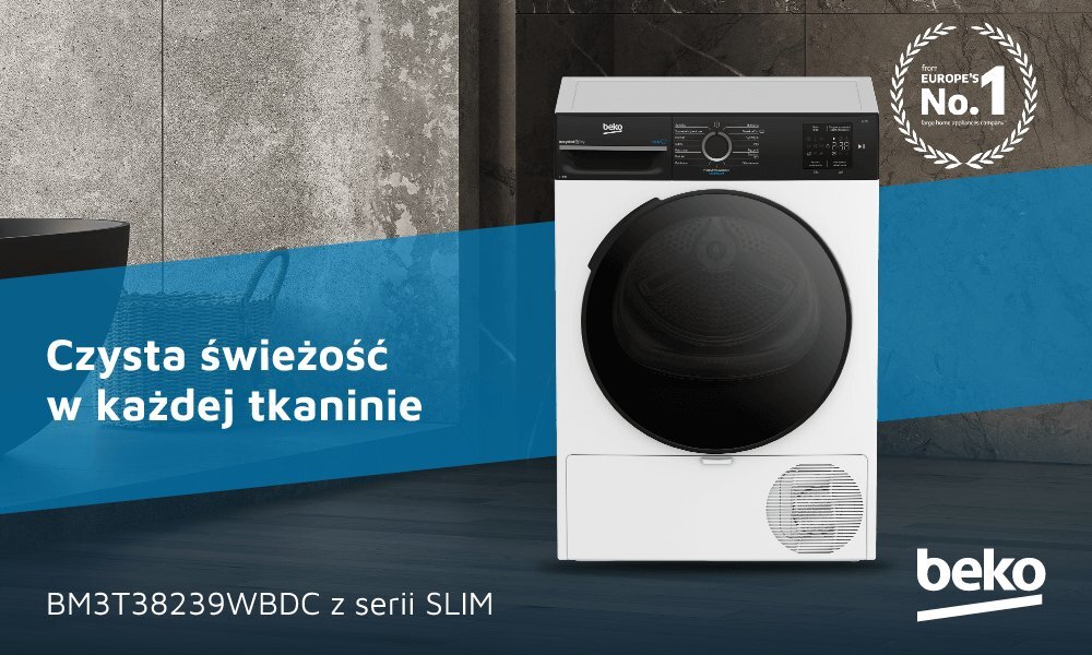 SUSZARKA BEKO BM3T38239WBDC wizualizacja baner top front panel logo model hasło