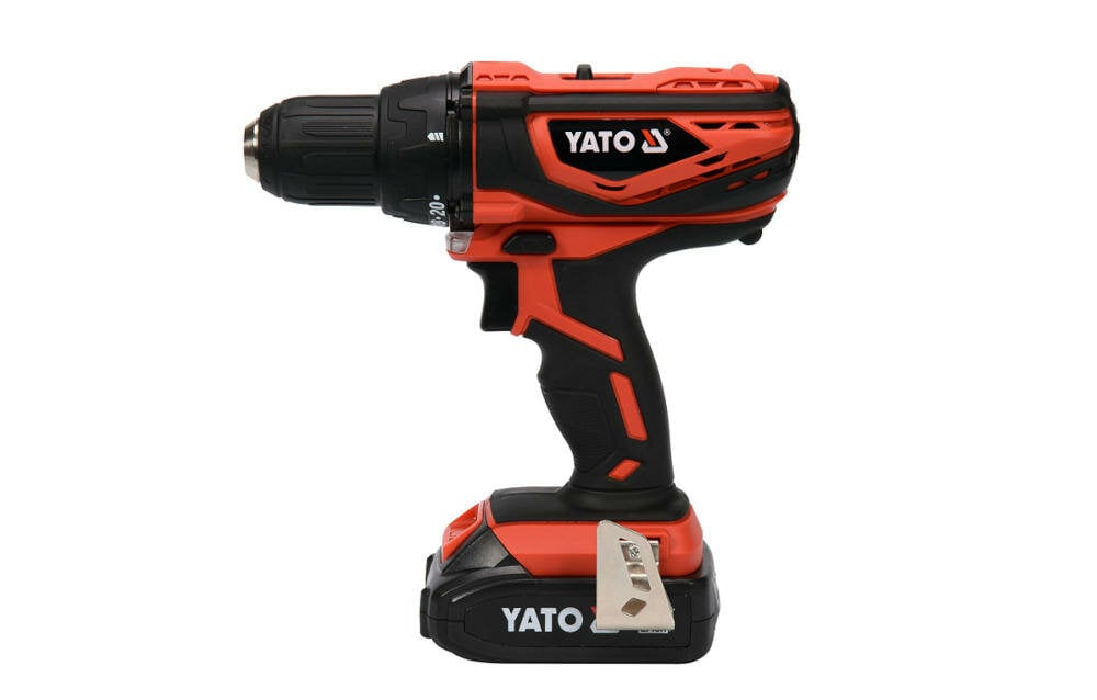 YATO-YT-82780 funkcja szybkie zatrzymanie komfort funkcjonalność praca ergonomiczna rękojeść metalowy zaczep paski zabezpieczenie przegrzanie ogniwa bateria wskaźnik naładowanie