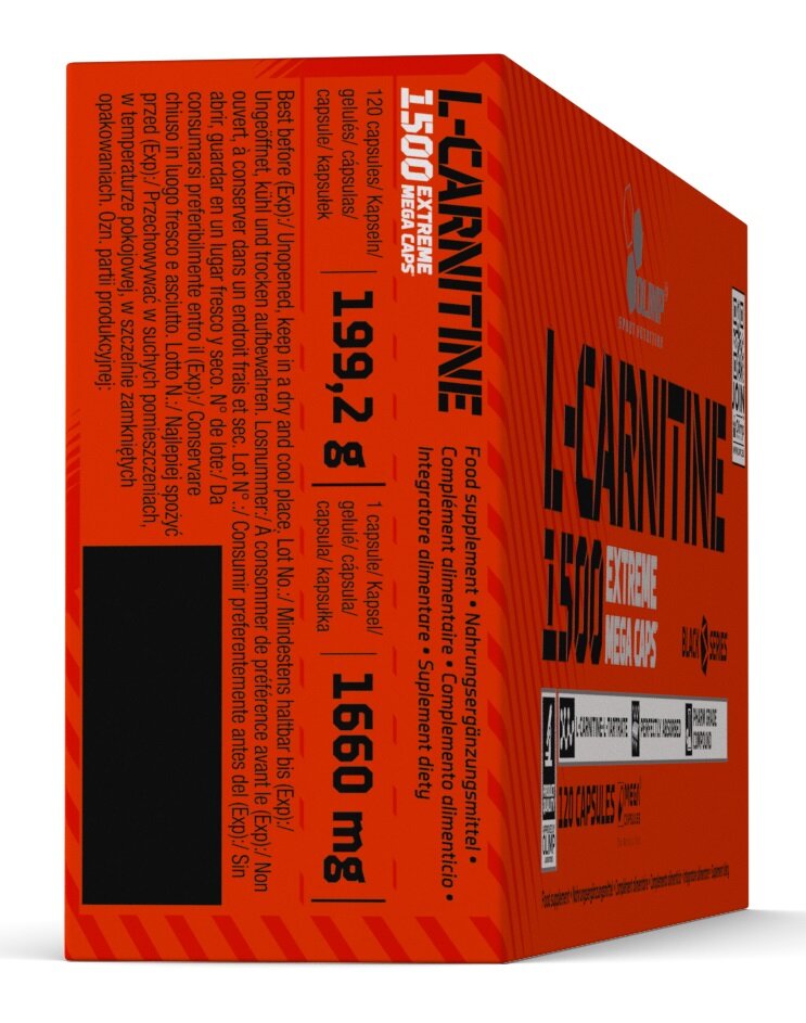 Spalacz tłuszczu OLIMP L-Carnitine 1500 Extreme Mega Caps (120 kapsułek) –  sklep internetowy Avans.pl