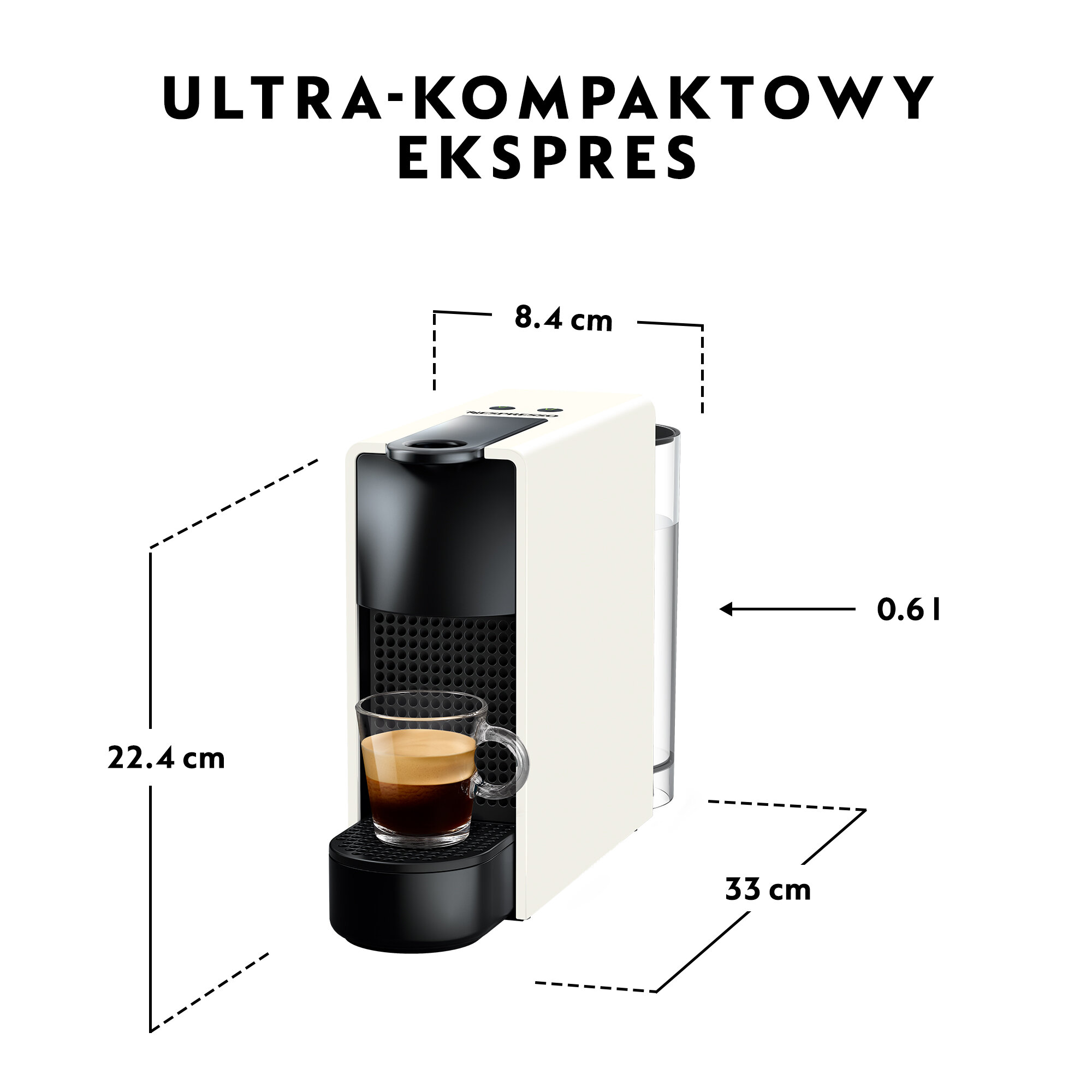 Nespresso Essenza Mini ホワイト Ekspres na kapsułki Nespresso Essenza Mini White - biały