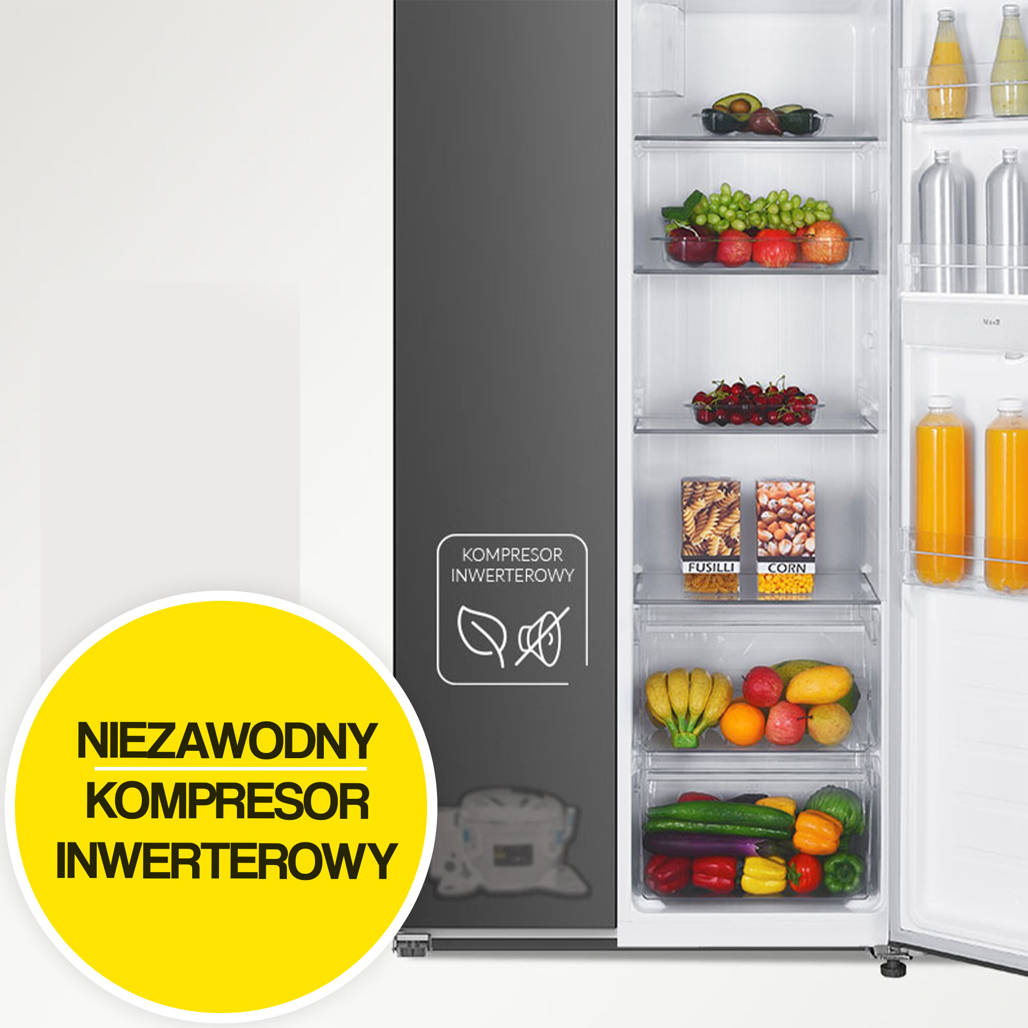 Lodówka MPM-439-SBS-15/ND Side by Side No frost 177cm Inox – sklep