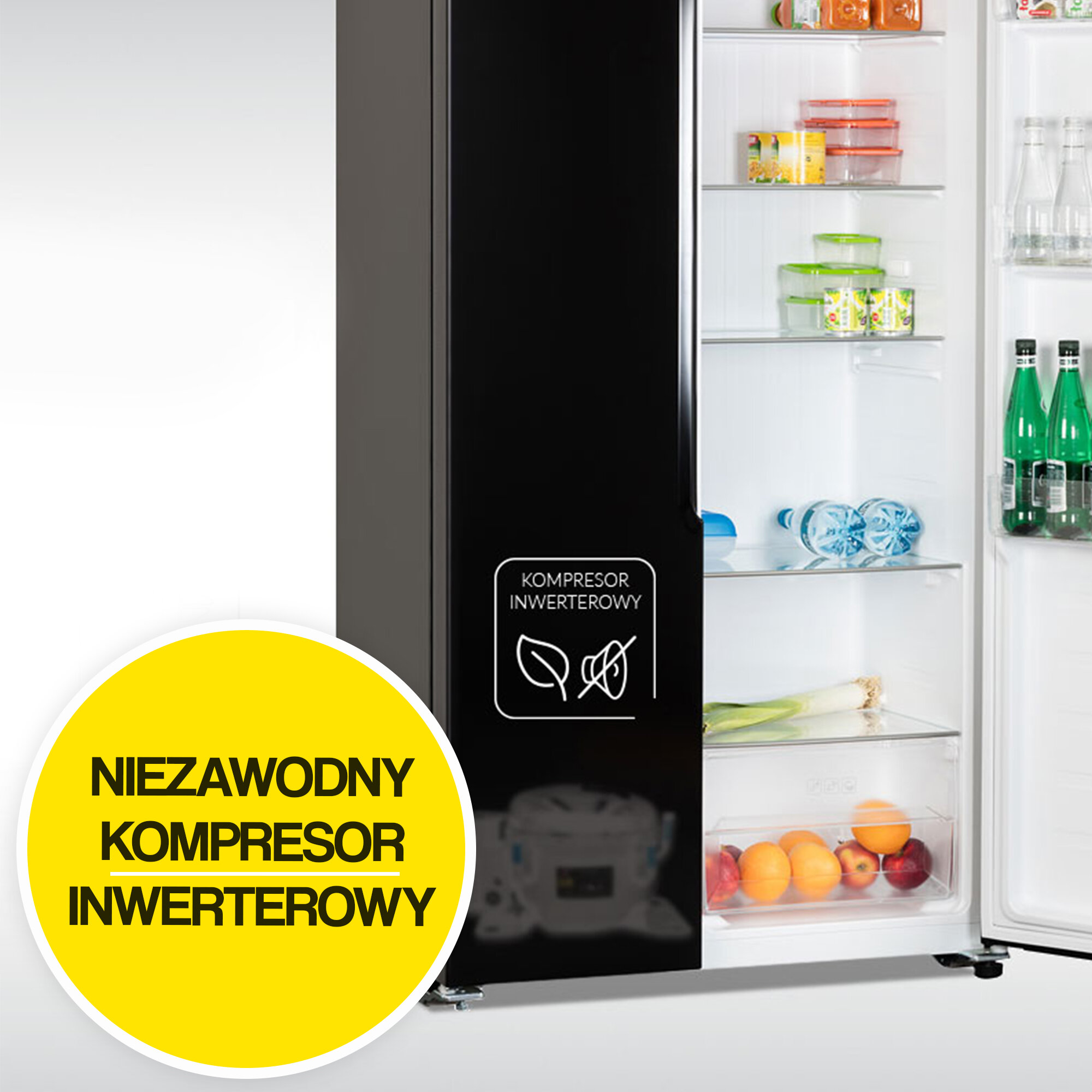 冷凍ML50 Lodówka MPM-427-SBS-03/N Side by Side No frost 177cm Czarny