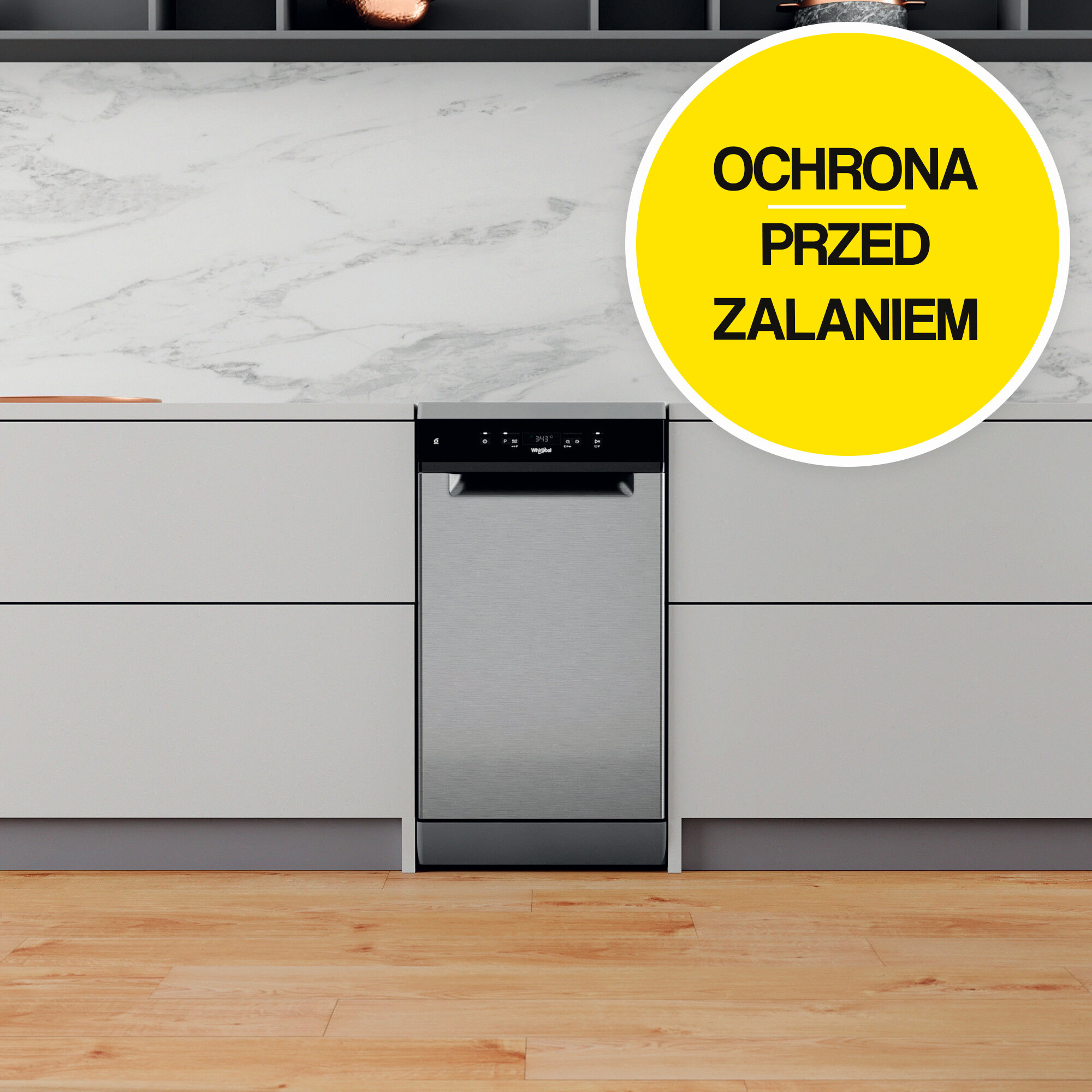 Zmywarka WHIRLPOOL WSFC 3M27 X Technologia 6. Zmysł 45cm Inox