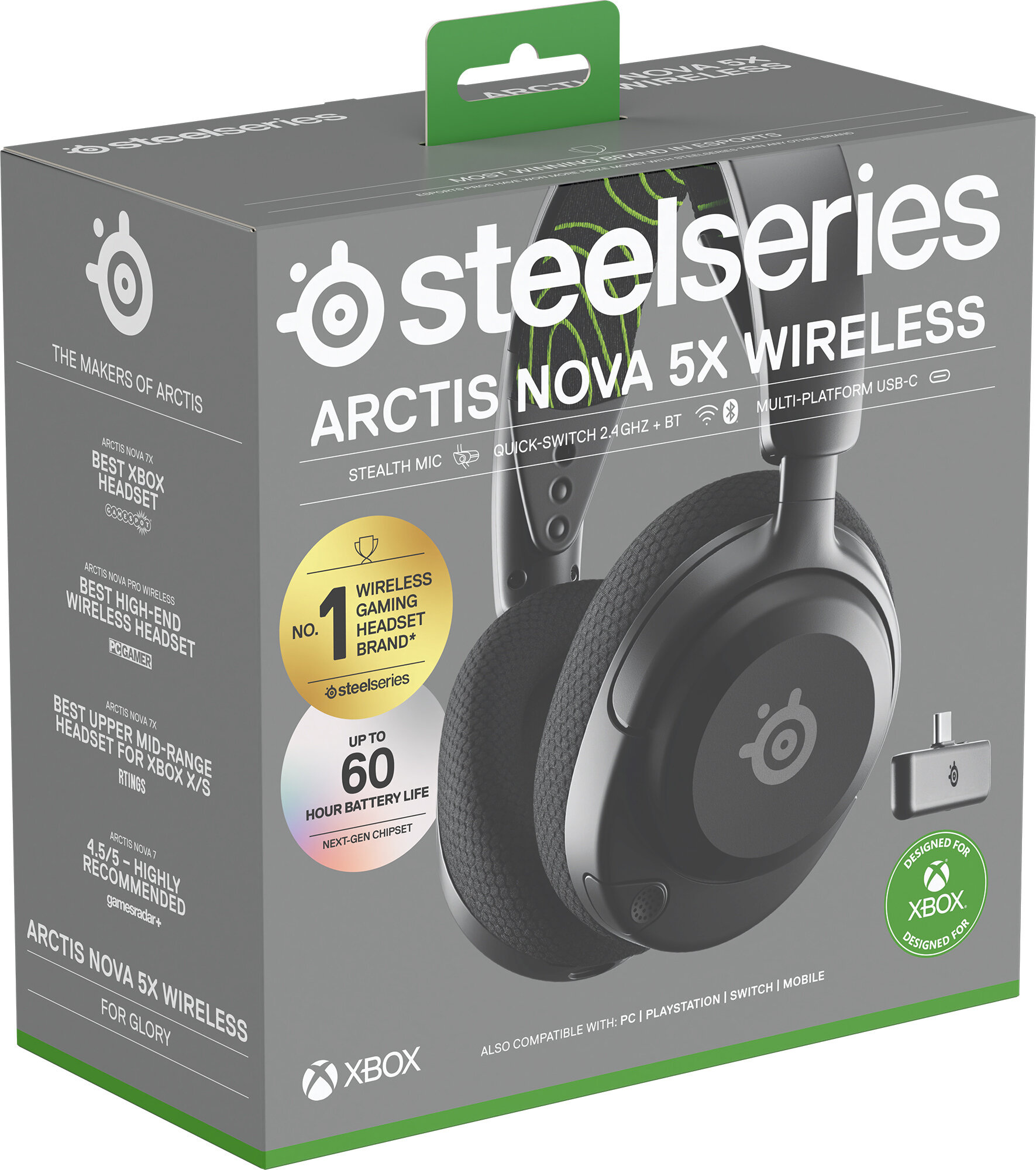 512499 SteelSeries Arctis Nova 5 ワイヤレス SteelSeries Arctis Nova 5 - Słuchawki wi-fi do gier - Neodymowe