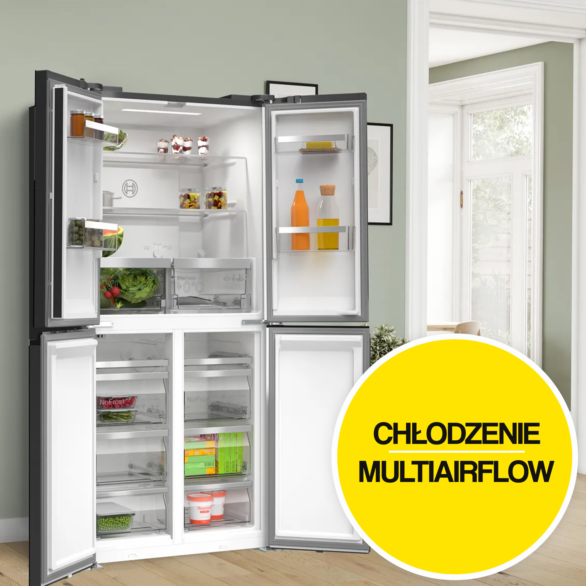 Lodówka BOSCH KMC85LEEA Side by Side No Frost 189.5cm Szara