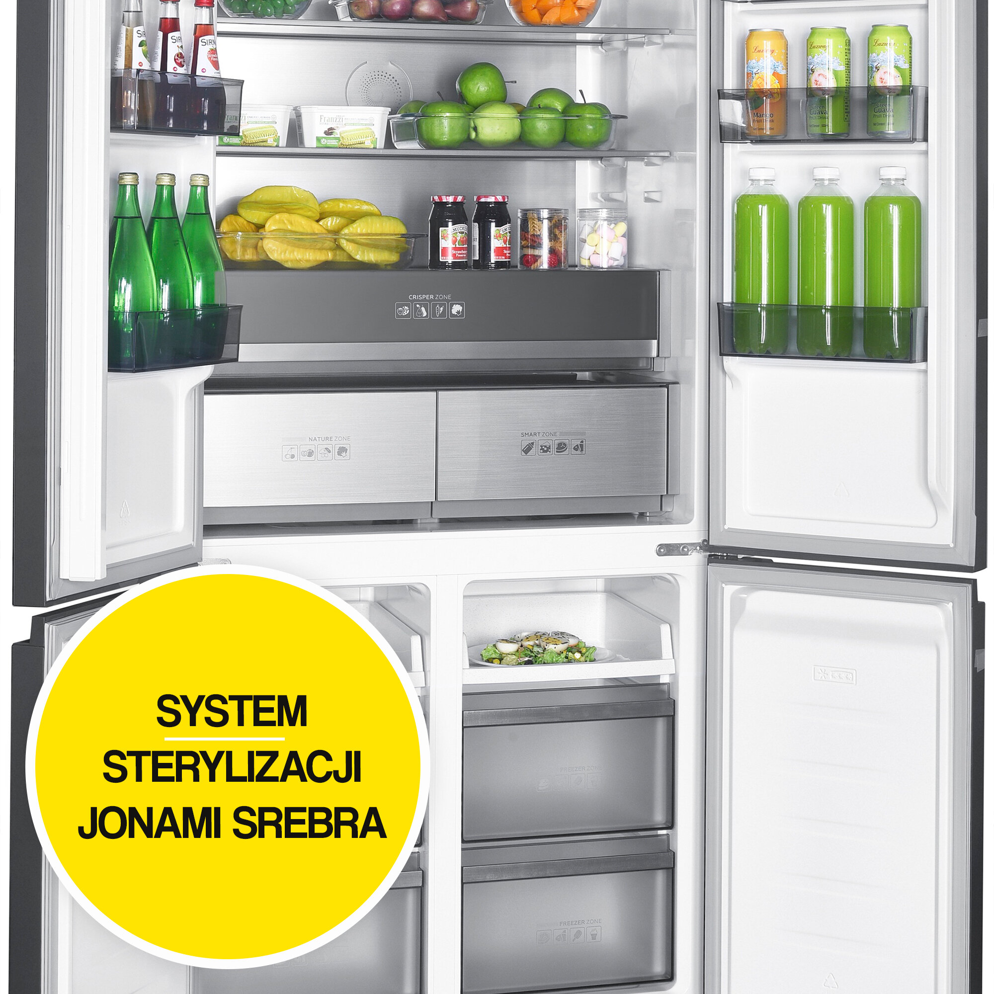 MARIページ Lodówka MPM 503-SSI-10 Side by Side No Frost 190.2cm Ciemny inox