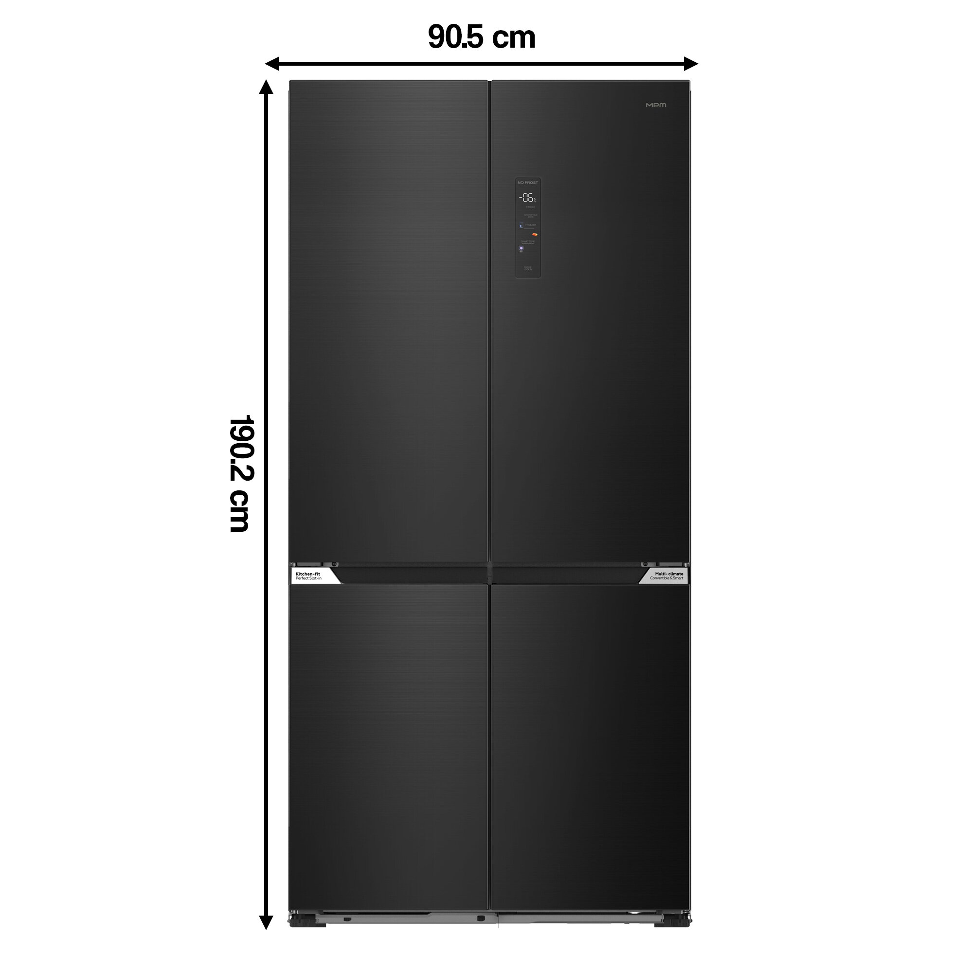 Lodówka MPM 503-SSI-10 Side by Side No Frost 190.2cm Ciemny inox