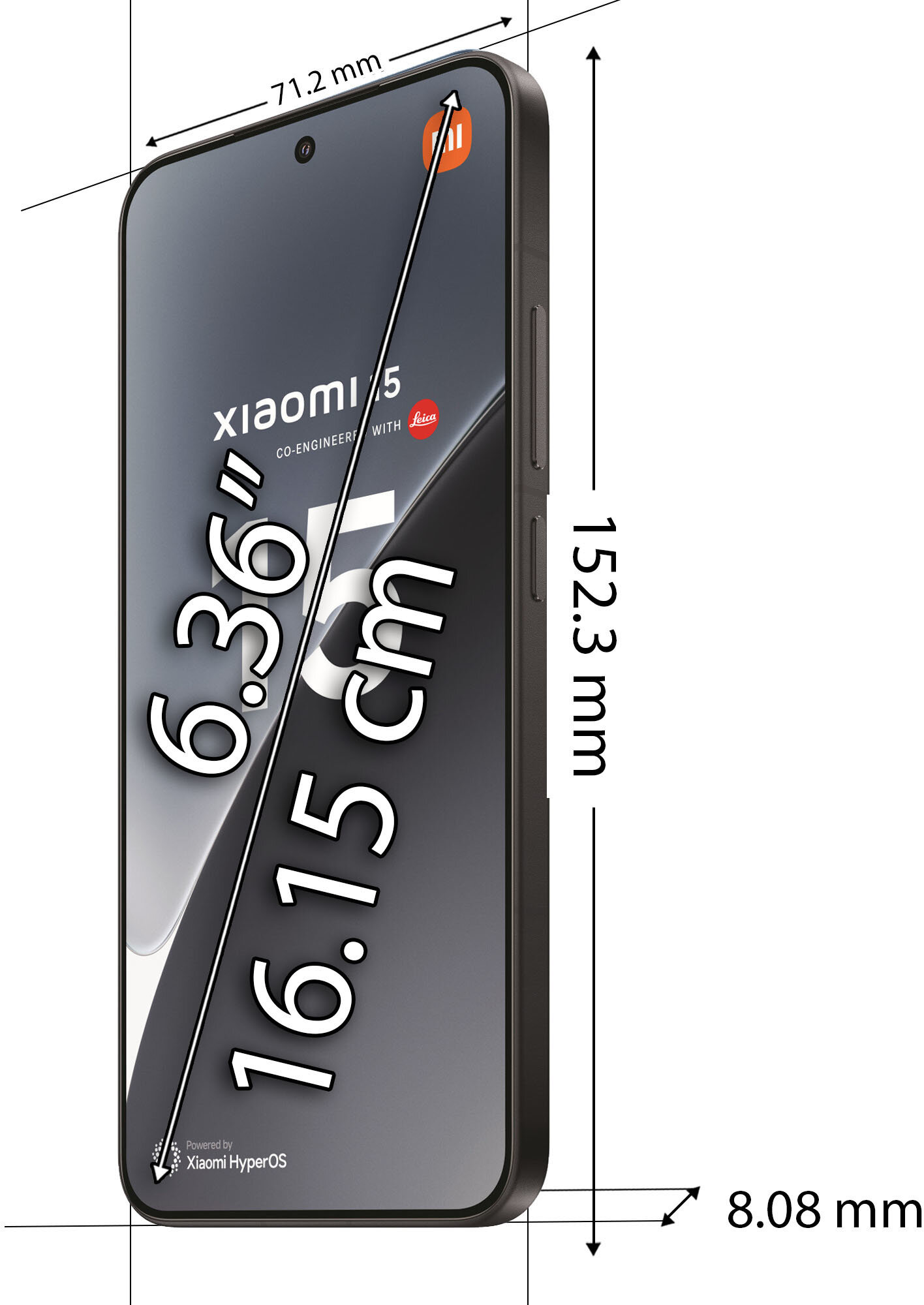 Smartfon XIAOMI 15 5G 12/256GB 6.36