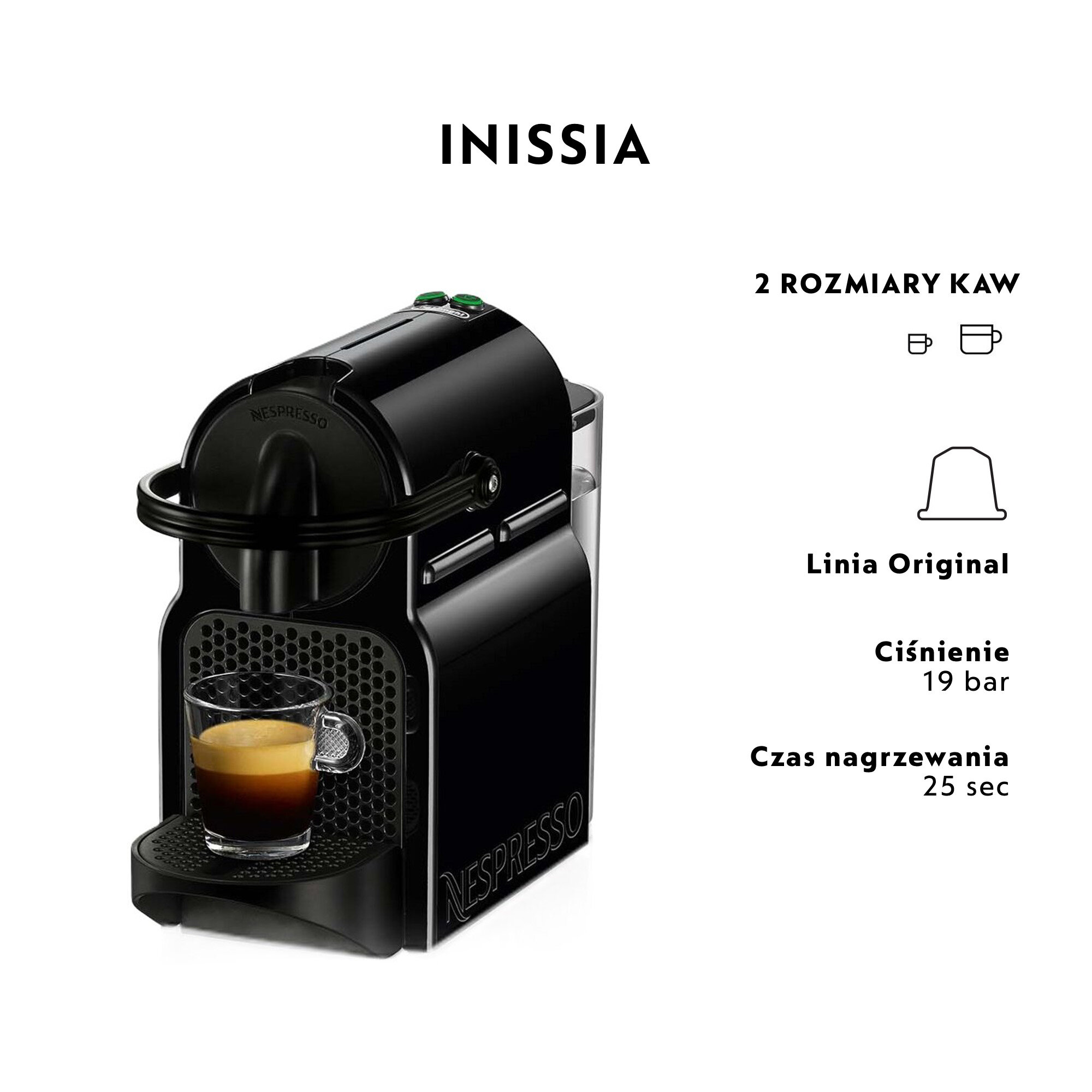 Ekspres DELONGHI Nespresso Inissia EN80.B Czarny – sklep