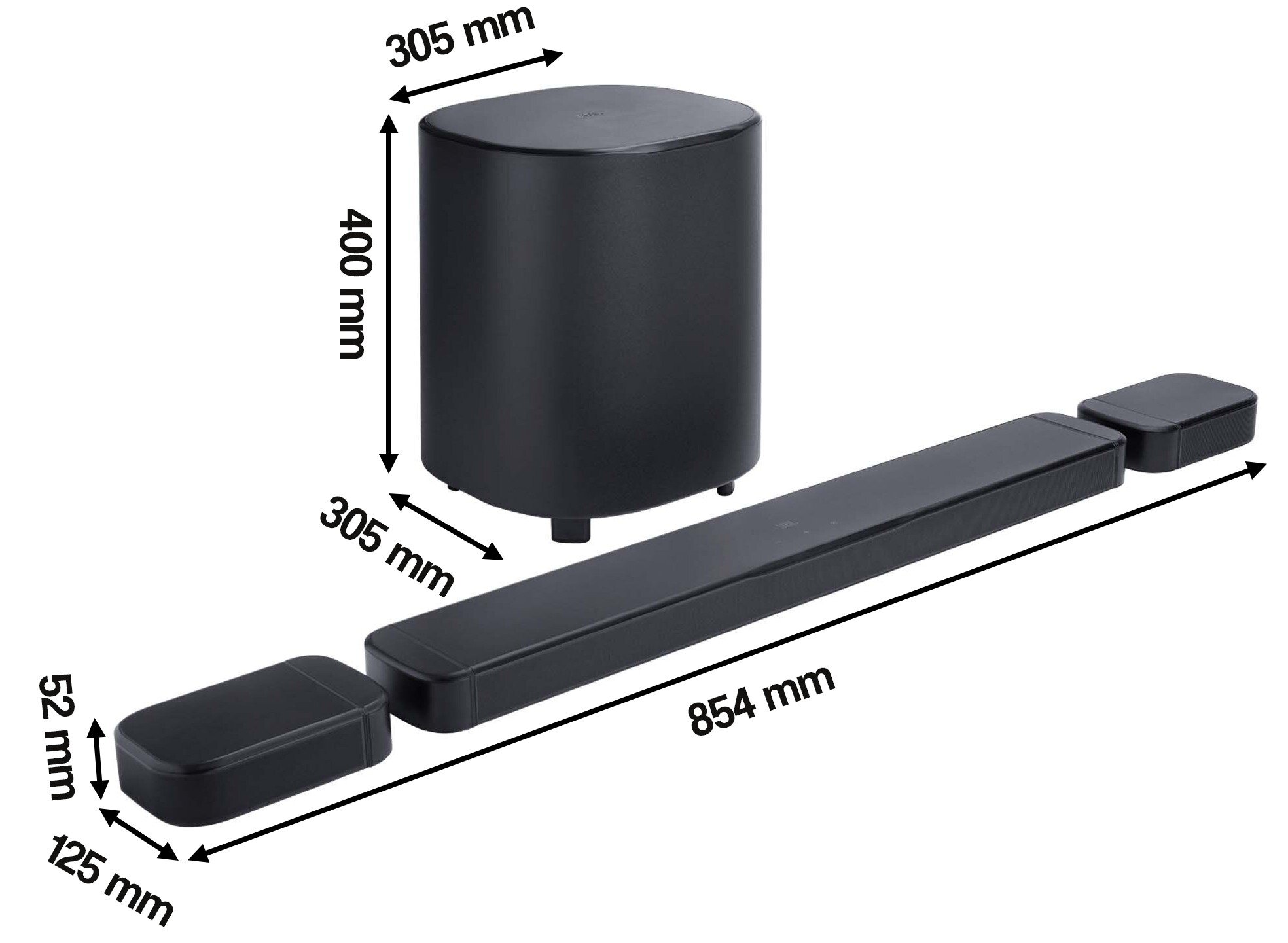 Soundbar JBL BAR 1000 MkII Czarny 7.1.4-kanałowy, Bezprzewodowy
