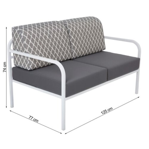 Sofa ogrodowa PATIO Agat Maroko L124-06EB Szary