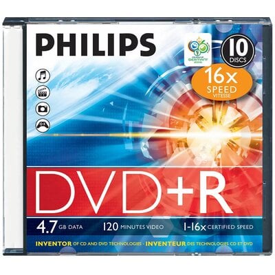 Płyta PHILIPS DVD+R 4.7 GB Slim 1 sztuka-Zdjęcie-0